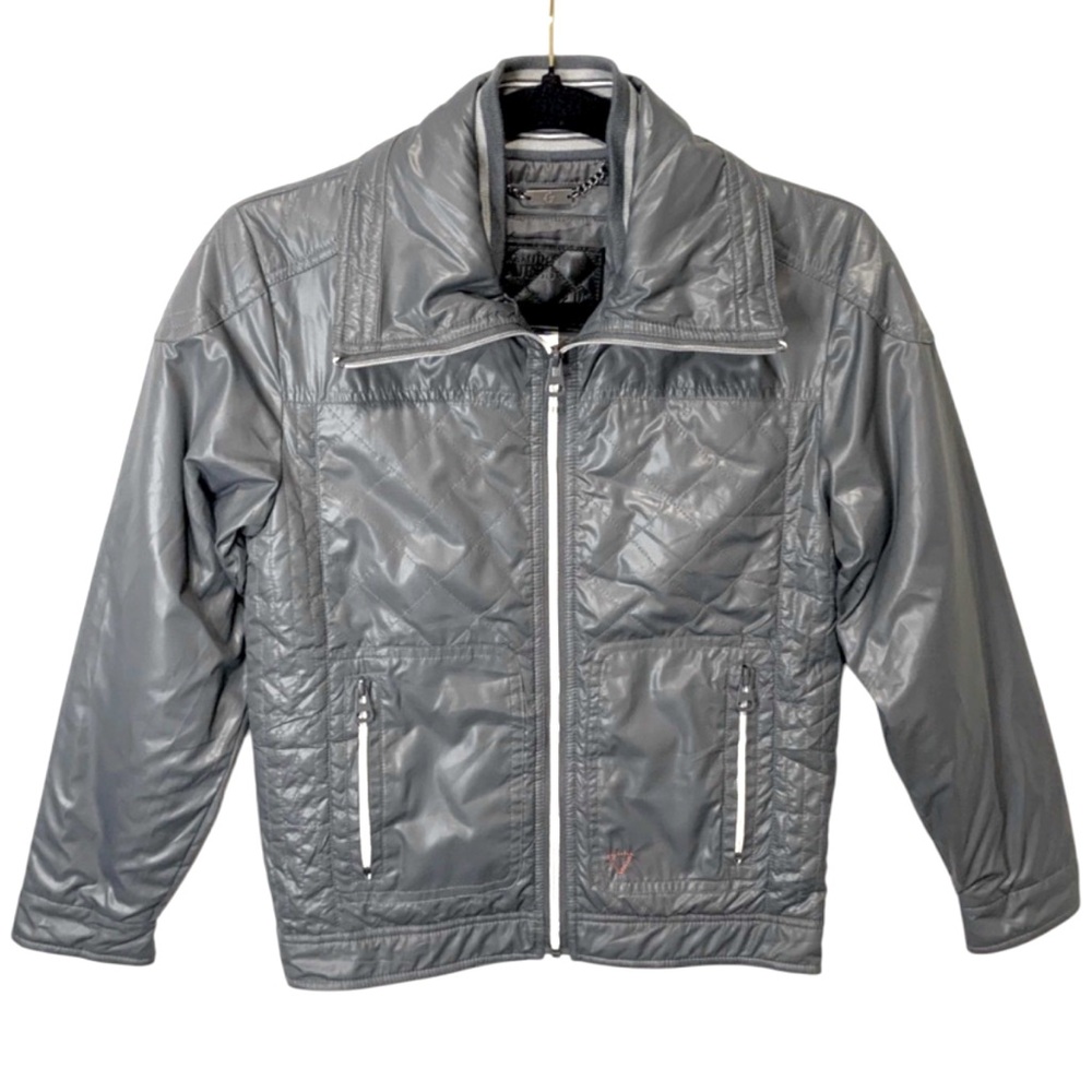GUESS PREMIUM Gray Quilted Style Jacket - Size 12 Kids